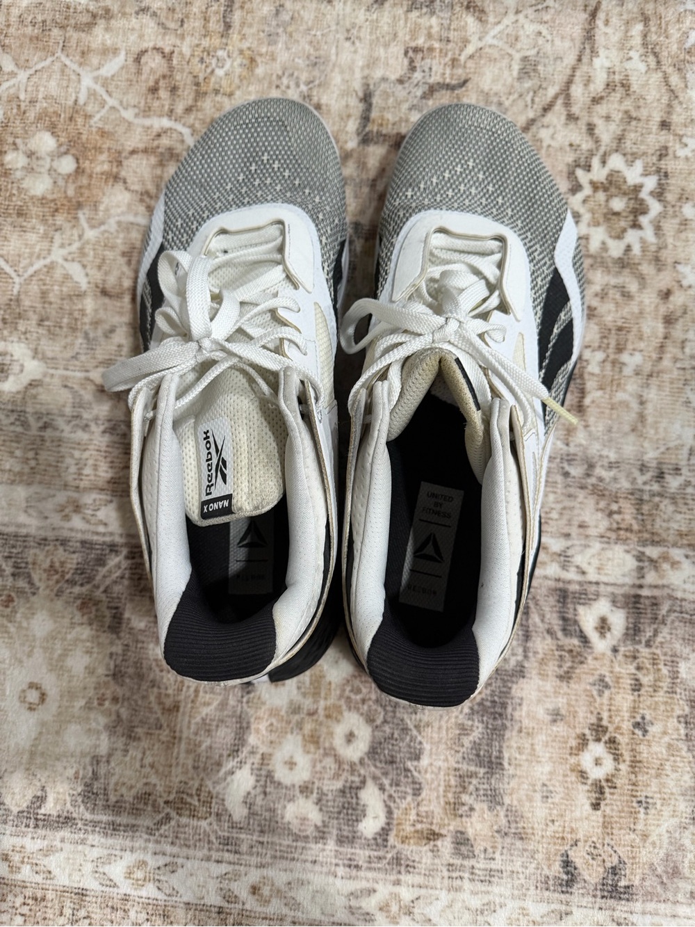 Reebok Men’s White, Gray and Black Athletic Shoes